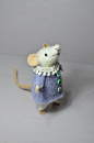 Cocket Little Mouse - unique - needle felted ornament animal, felting dreams by johana molina