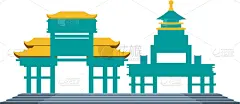 分离着色,图标,旅途,华丽的,传统,建筑业,大门_4660222487