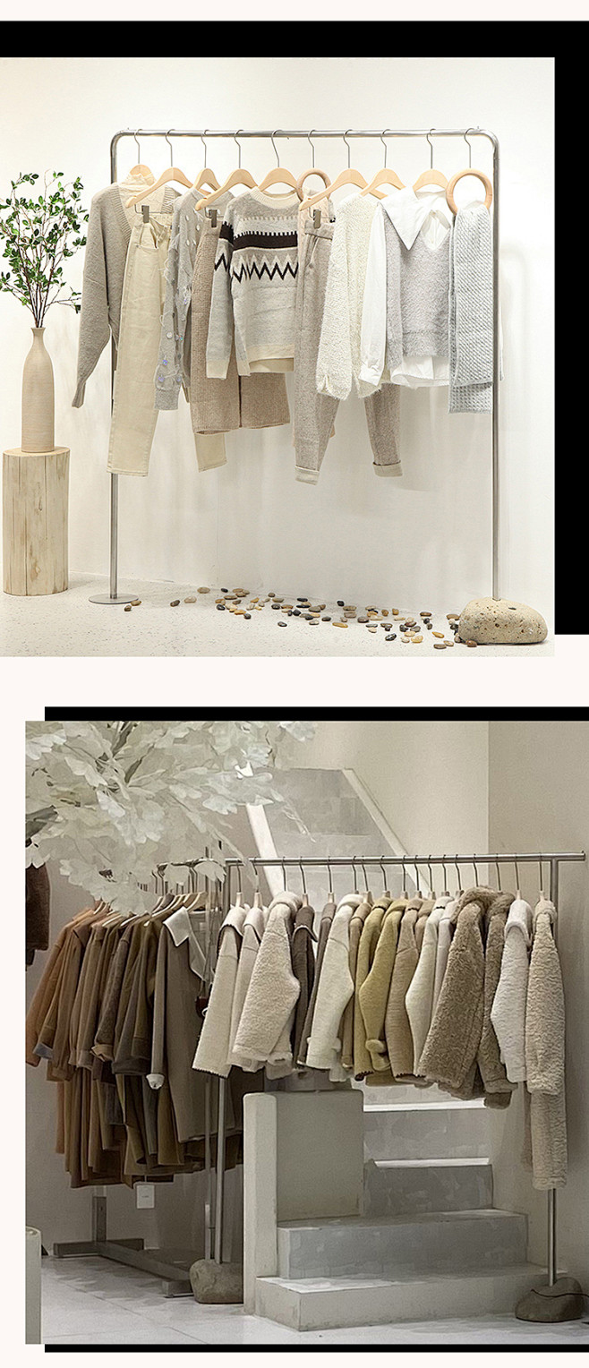 韩版衣服挂衣架网红ins服装店装修设计效...