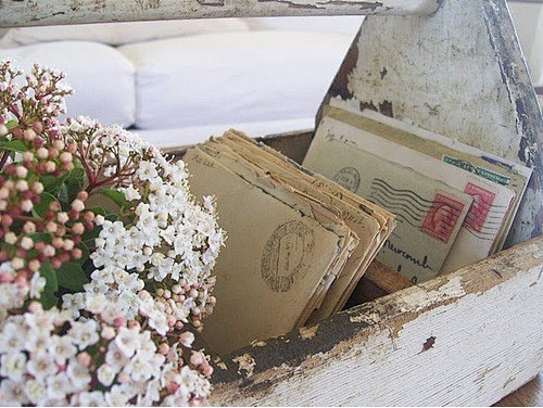 花与书信。