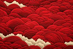 春节国潮云纹国风云彩背景图插画