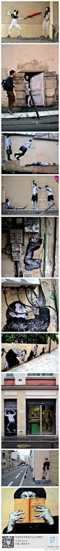 法国街头艺术家Lavalet ，喜欢让画与街道的景物做互动，让街道散步变成另外一种娱乐！一个城市的伟大，不见得要多宏伟的建筑；有时卓越的涂鸦，胜过一切高楼！