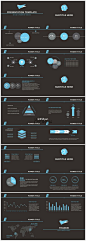 【最新商务PPT模板】蓝灰配色，简约大气的款多图表实用型商务PPT模板。喜欢的朋友看过来~~ #色彩# #经典#