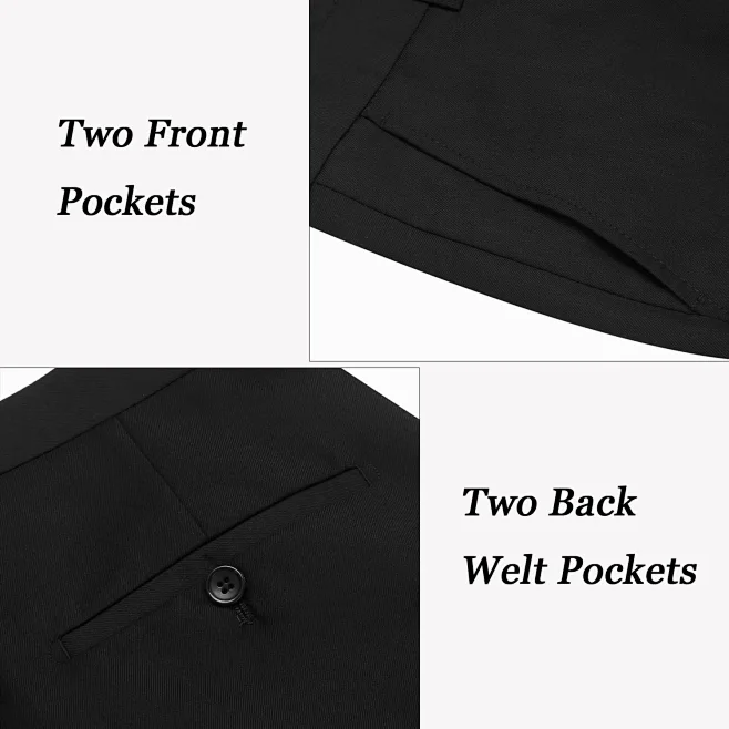 COOFANDY Men's Classic Fit Flat Front Dress Pants No Iron Premium ...
