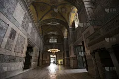 圣索菲亚大教堂(也叫圣索菲亚大教堂或Ayasofya)装饰天花板，拜占庭建筑，著名的地标和世界奇迹在