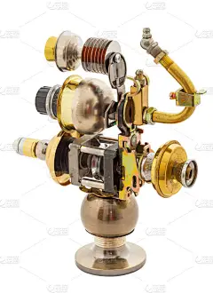 Steampunk玩具。钢和青铜零件.