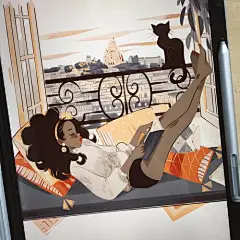 Sibylline_M的眼中，女孩子的形象应该是集时尚、美丽、梦幻于一身的，所以在她的每张作品绘画的时候，都是以一位靓丽的女孩子为主导。她们身穿不同的服饰，带有星空的艺术感。在梦幻的插画作品中，有女孩子对不同星际的畅想，如同自己就在不同的星际间穿梭，可以美艳至极。