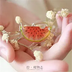 手绘手工清新气质精致可爱西瓜链锁骨链项链配饰女送女友生日礼物-淘宝网