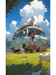 露营 户外 动漫女丨midjourney关键词壁纸