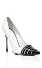 Sergio Rossi White & Black Claire Pumps on Moda Operandi