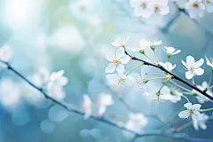 白色花朵唯美桌面壁纸素材图片