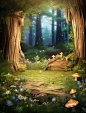 fairy nature photobooth screenshots, in the style of realistic landscapes with soft edges, wood