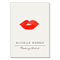 Bold Red Lips Watercolor Large Business Card