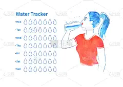 水跟踪器与妇女饮水