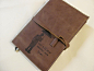 large leather journal sketchbook custom handprinted for you man/umb