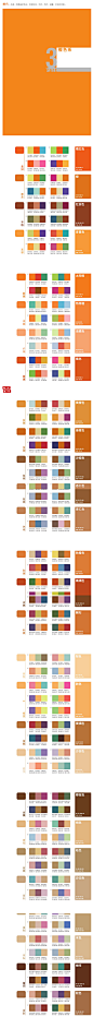 给分享一整套7个色系近200种配色方案大集合。无水印，带RGB与CMYK色值。配色参考，收起来总会用得上。转给需要的小伙伴们吧！ ​​​​