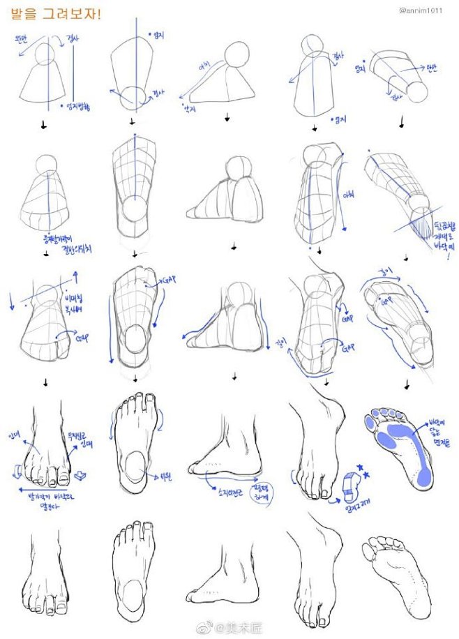 脚部结构动态图解
,
手绘人物插画必备 ...
