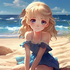 AI绘画_Prompts_SKOPEA_Realistic_anime_style_small_girl_with_blonde_hair_on_bea_a2ab9594-a7b0-48be-b6cb-913fc75cf15d_xpanx.com