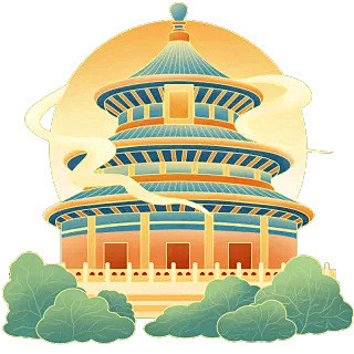春节中国风城市传统现代建筑-天坛