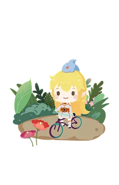 鲨鱼娘扁平可爱Q版斗鱼TV小场景素材小清新666