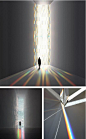 Tokujin Yoshioka - Rainbow Church (2010), a window installation of 500 crystal prisms refracting light