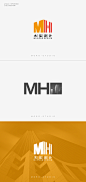 建筑logo，MH设计