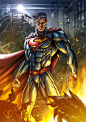 超级英雄人物插画: 超人 钢铁之躯 #采集大赛#