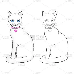 矢量图像手绘猫与蓝色眼睛