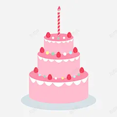 卡通手绘生日蛋糕矢量图 页面网页 平面电商 创意素材