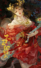 红衣少女局部