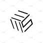 三个3字母logo EMS组合现代字母向量创意公司图标设计插画