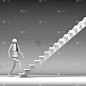 3d商人走上楼梯