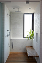 cantilevered shower bench