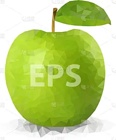苹果,绿色,活力,清新,几何形状,食品,熟的,几何学,水果,白色