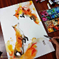 Jongkie 的手绘水彩动物插画