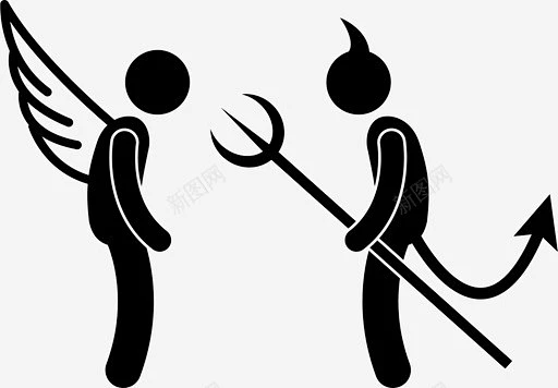 天使与魔鬼对抗恶魔图标高清素材 决斗 天使与魔鬼 对抗 恶魔 免抠png 设计图片 免费下载-花瓣网