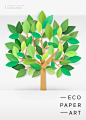 绿色植物 剪纸风格 环境优化 环境海报设计PSD ti156a7801