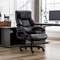 Amazon.com: DYHOME Executive Office Chair Black Leather Ergonomic Big and Tall Computer Chair High Back Comfortable Lumbar Support Modern Home Office Desk Chair with Quiet Wheels Metal Base : Office Products