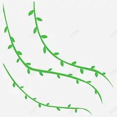 飘浮的柳条手绘插画 页面网页 平面电商 创意素材