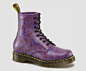 美国代购DR.MARTENS 1460 W女款紫色小花8孔马丁靴  原创 设计 新款 2013 正品