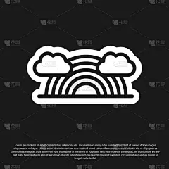 云,彩虹,分离着色,黑色,黑色背景,计算机图标,华丽的,天气,春天,弯曲