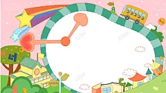 手绘彩虹圆鼓背景矢量图 页面网页 平面电商 创意素材