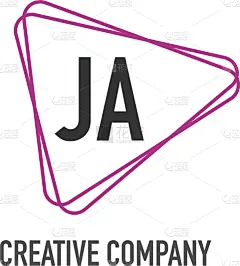 initial letter ja triangle design logo concept