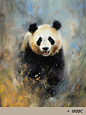 7 张 Midjourney 绘制油画质感熊猫 Prompt 灵感！