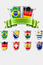 世界杯旗帜盾牌素材