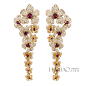 卡瑞拉·卡瑞拉 (Carrera y Carrera) 2014年Orquideas系列珠宝
黄金钻石镶嵌红宝石耳环