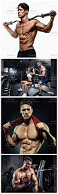 [gq22]20张肌肉腹肌肱二头肌健身男士PS印刷设计高清摄影图片素材-淘宝网