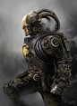 Steampunk Iron Man by artozi robot cyborg mech mecha armor fighter gladiator player character npc | Create your own roleplaying game material w/ RPG Bard at www.rpgbard.com | Writing inspiration for Dungeons & Dragons DND Pathfinder PFRPG Warhammer 40