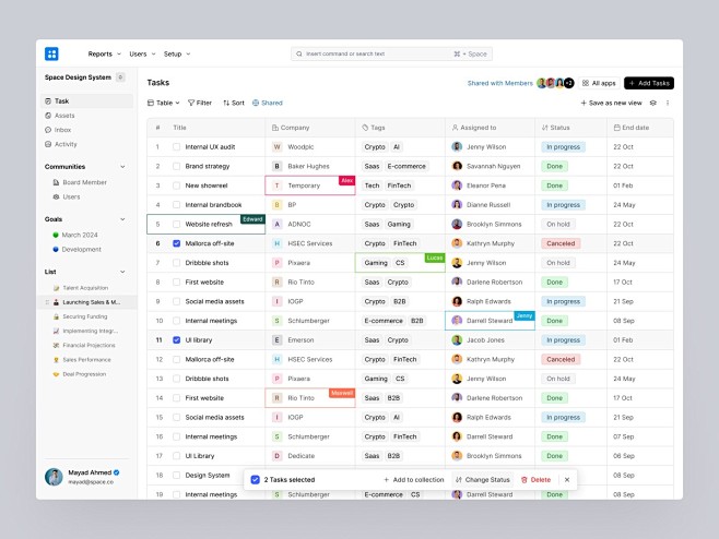 任务表 UI 设计 b2b 复选框清洁详细信息下拉 erp 过滤过滤器输入列表最小产品设计评级 saas 状态标签用户界面 ux ui