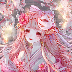 雨探花采集到女头像手绘